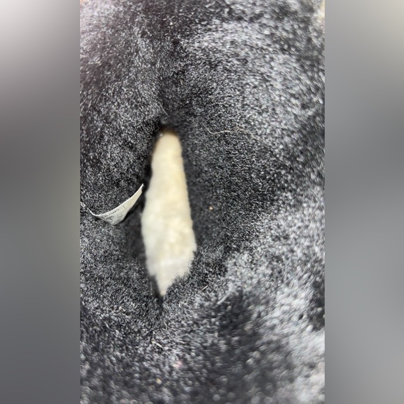 UGG Black Suede Boots with Fur Trim - Picture 3 of 5